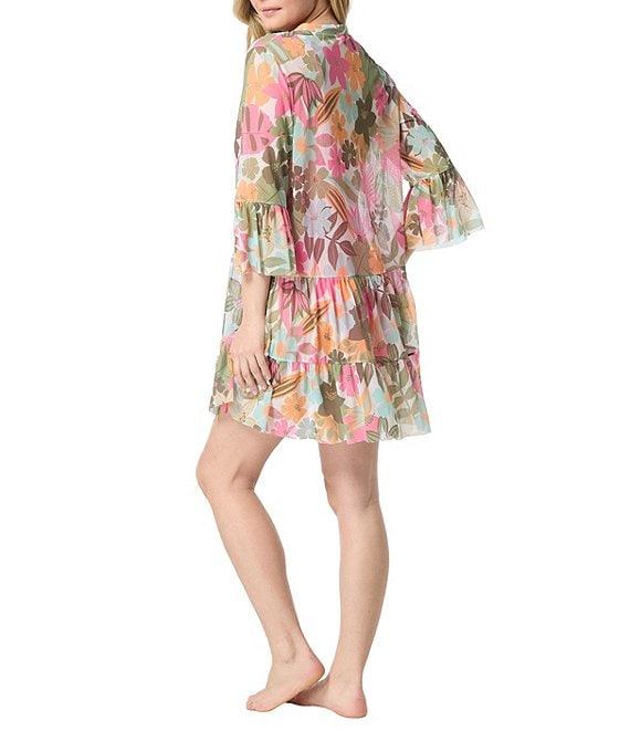 Coco Reef Lush Bloom Enchant V-Neck Bell Sleeves Swim Cover-Up Dress Product Image