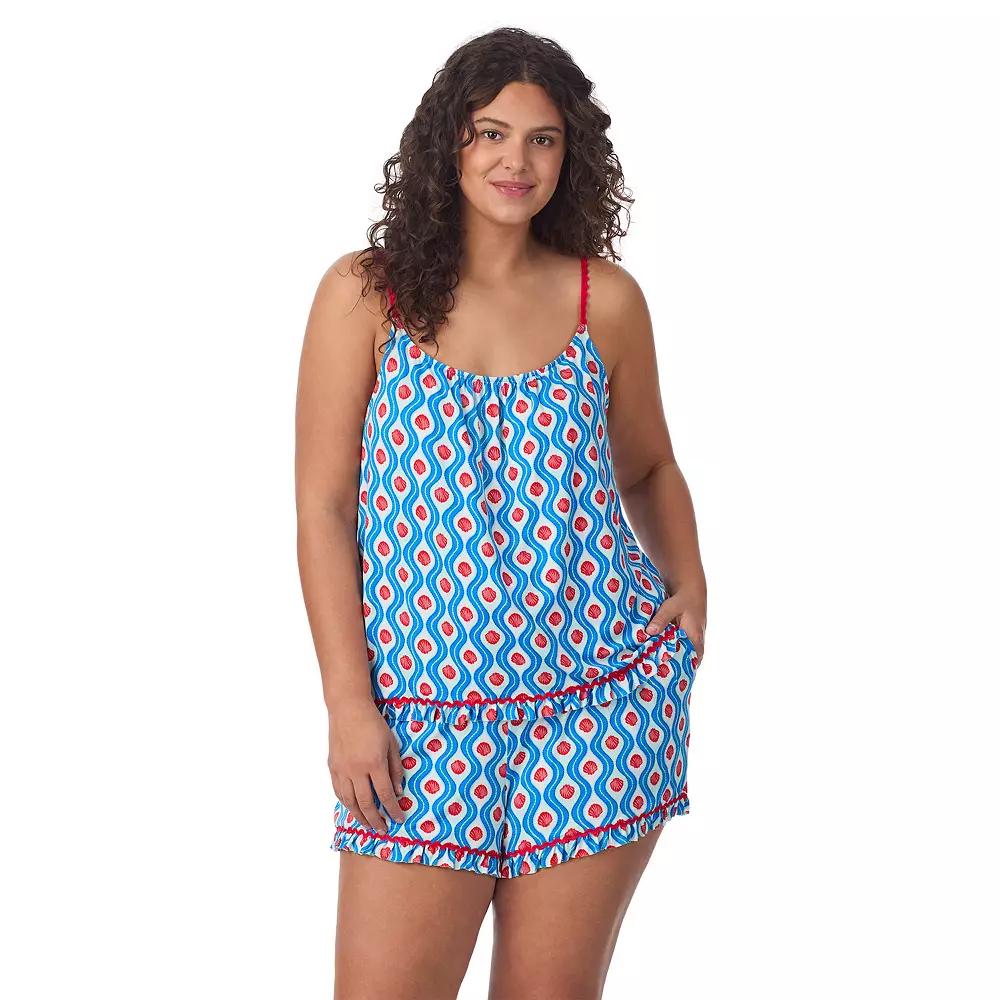 Plus Size Beauty Sleep Social 2-Piece Cozy Pajama Tank Top & Pajama Shorts Set, Women's, Size: 3XL, Dont Be Shellfish Product Image
