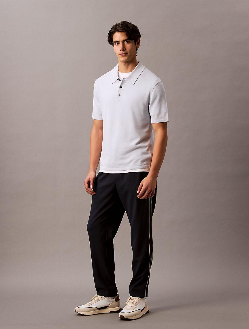 Linen Blend Classic Sweater Polo Shirt Product Image