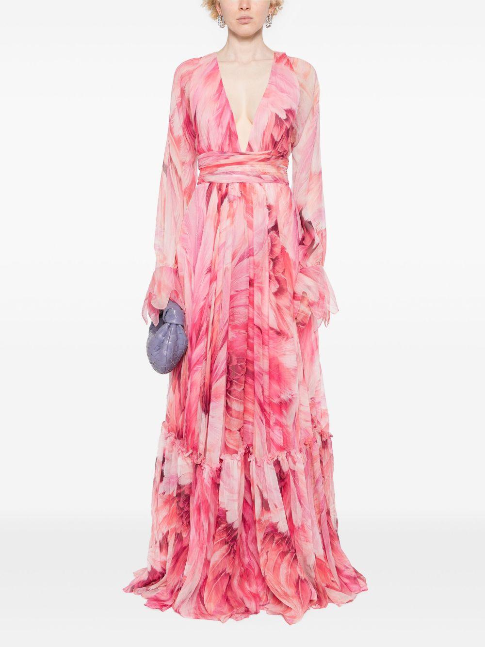 Plumage-print maxi dress Product Image