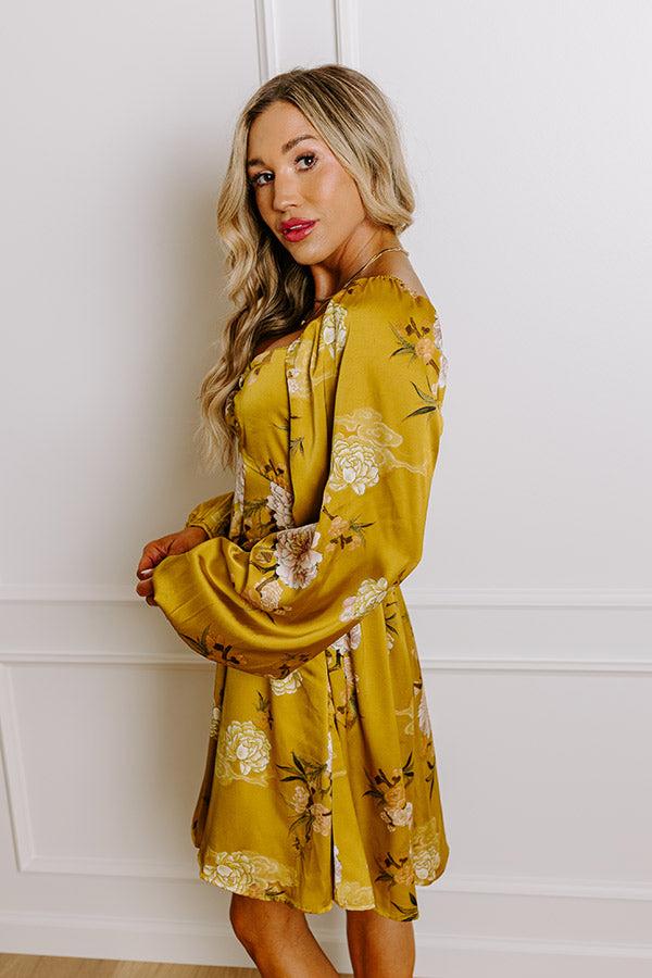 Flirty Moments Satin Mini Dress in Chartreuse Product Image