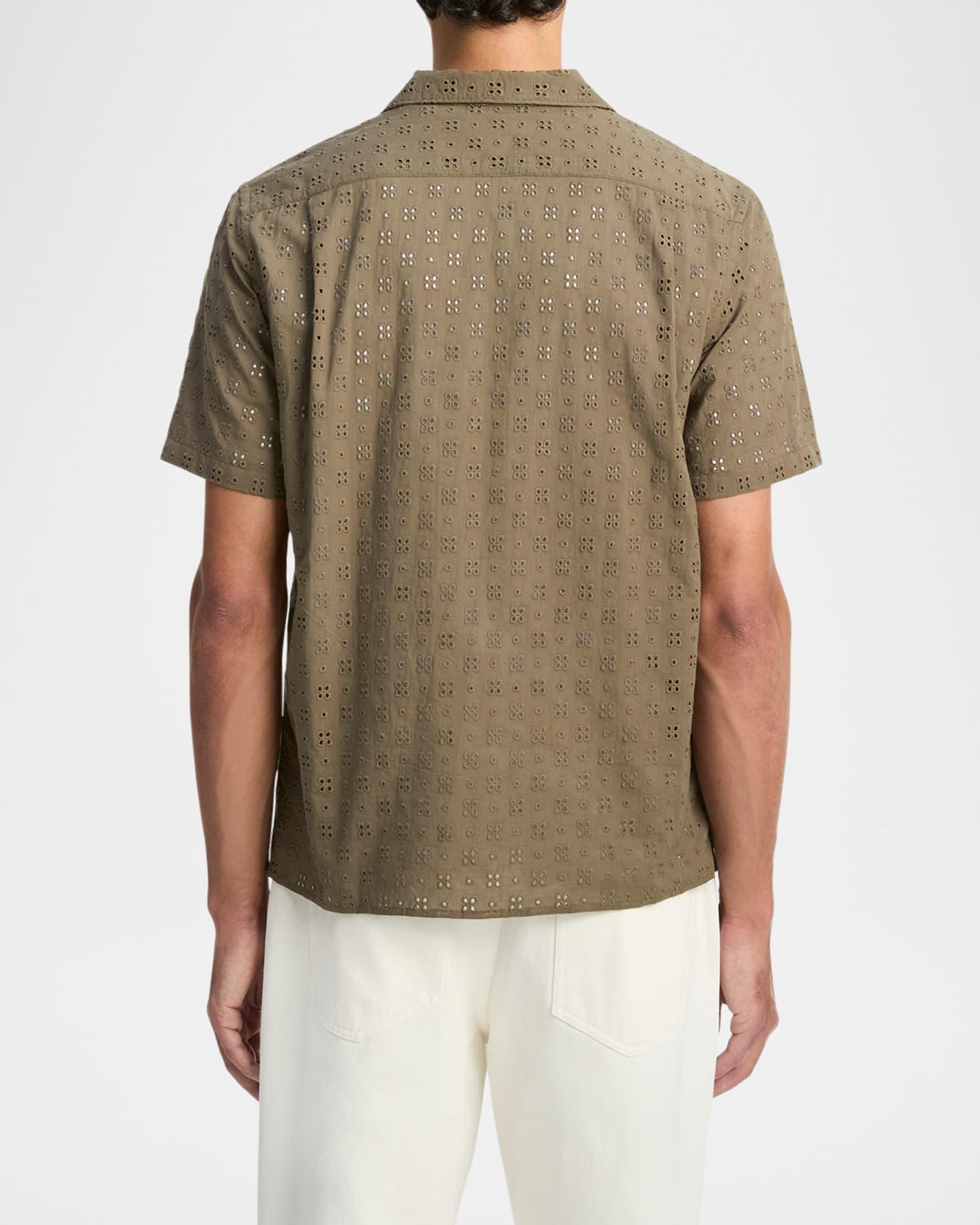 Men's Cotton Eyelet Short-Sleeve Shirt Product Image