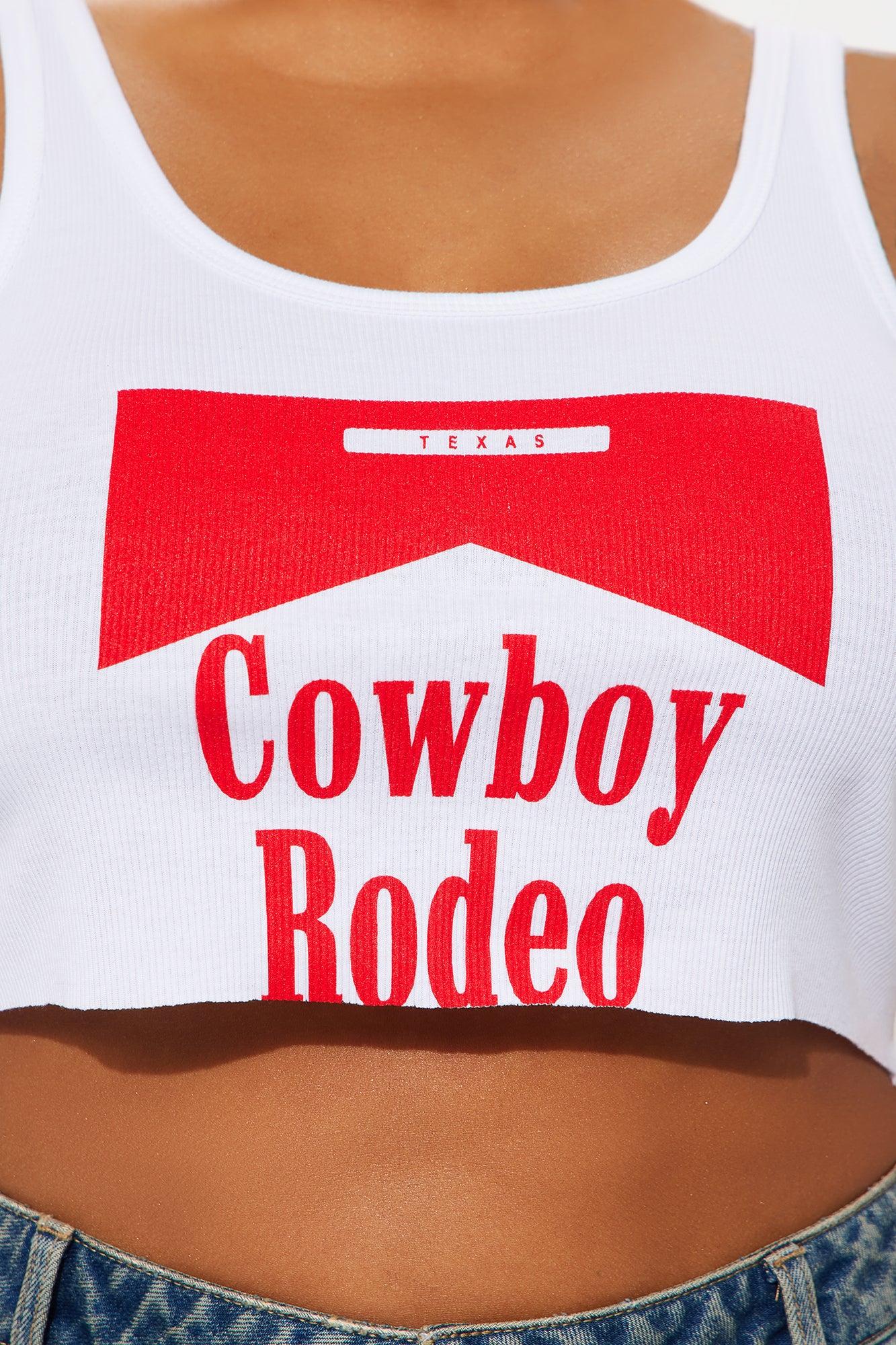 Cowboy Rodeo Ribbed Tank Top - White Female Product Image