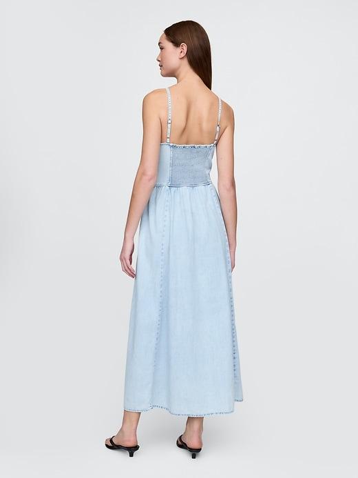 Denim Seamed Maxi Dress Product Image
