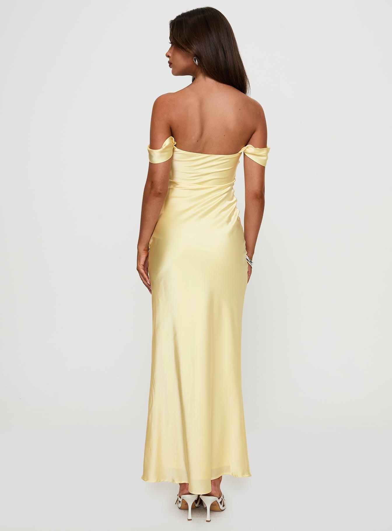 Azura Off The Shoulder Maxi Dress Yellow Product Image