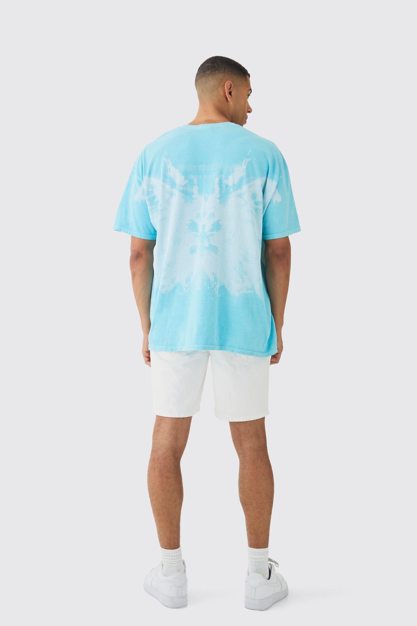 Oversized Extended Neck Over The Seams Butterfly T-shirt | boohooMAN USA Product Image