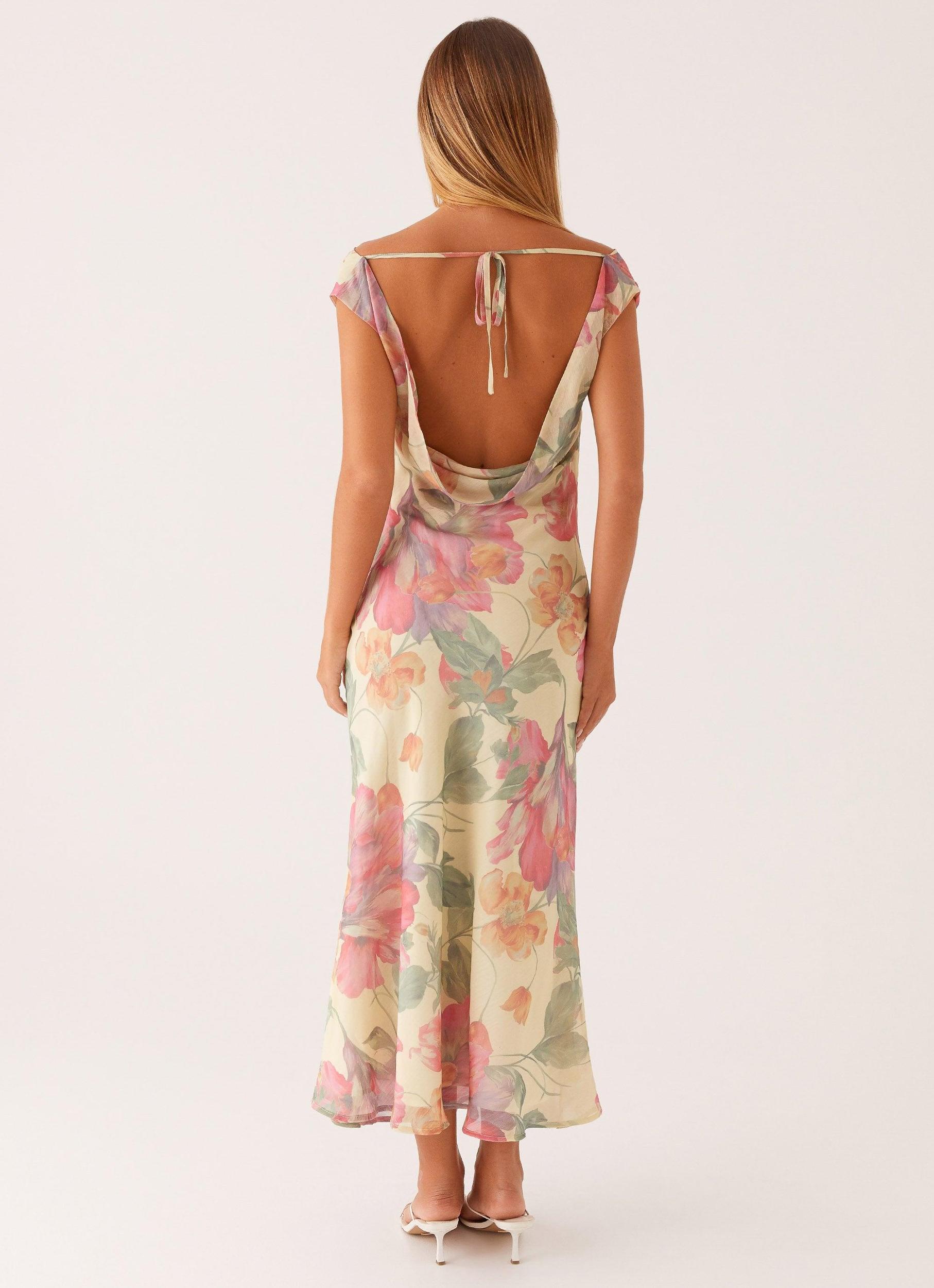 Role Model Maxi Dress - Yellow Peony Product Image
