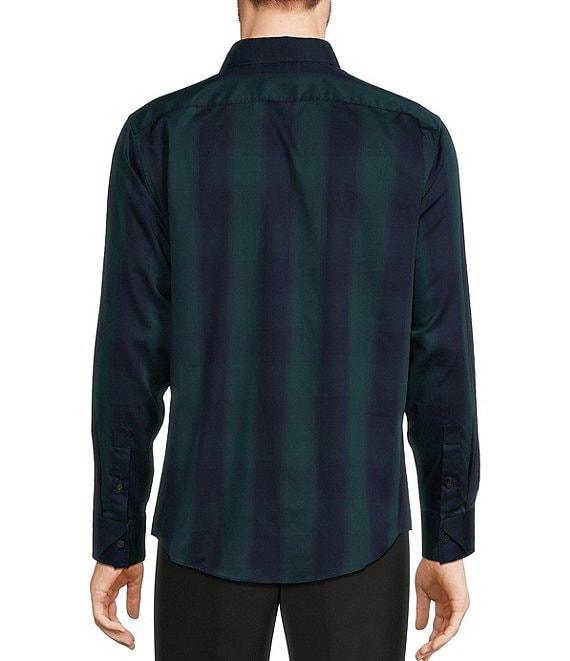 Murano Big & Tall Slim Fit Buffalo Plaid Sateen Long Sleeve Woven Shirt Product Image