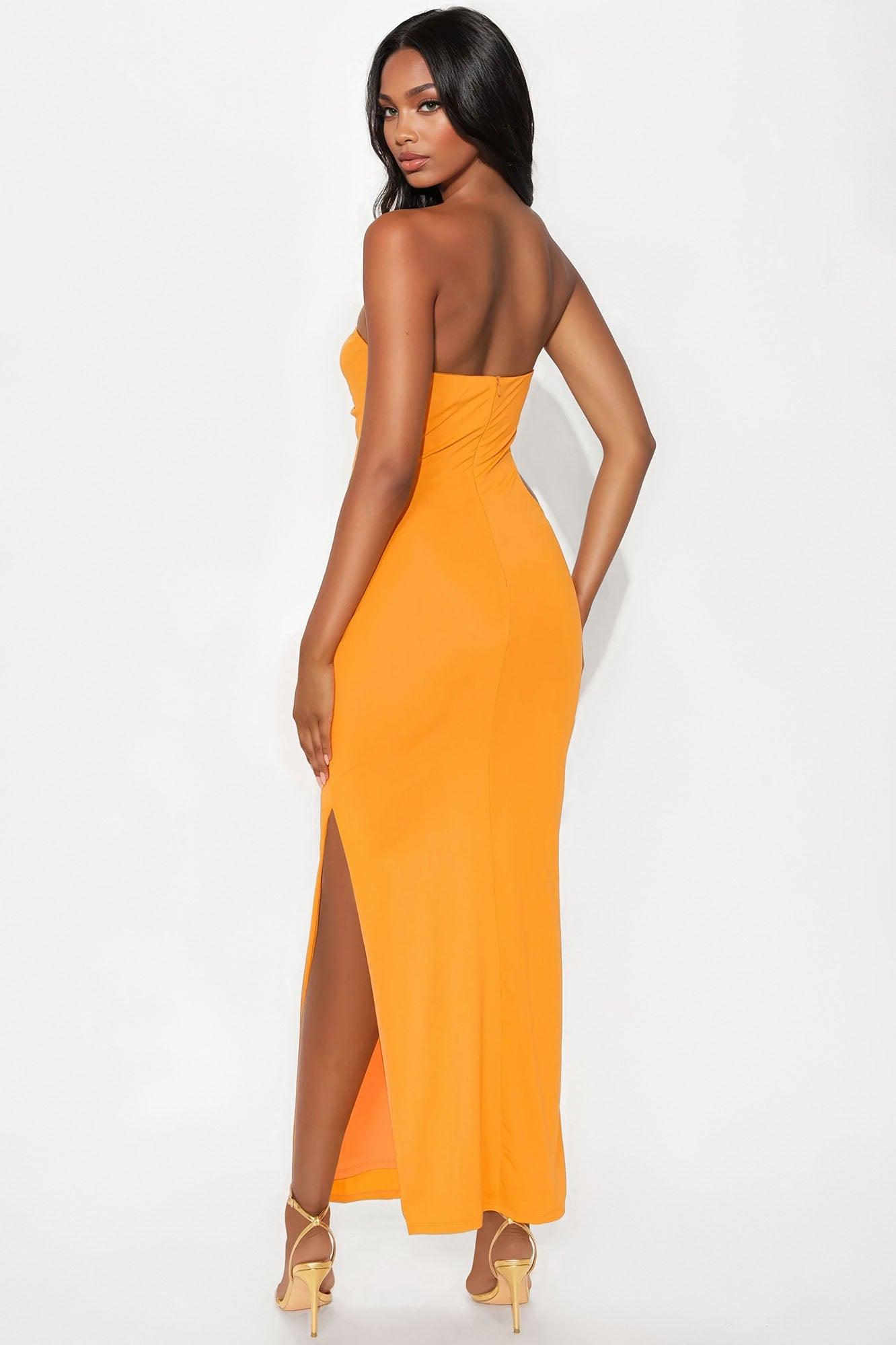 Flora Cut Out Maxi Dress - Orange Product Image