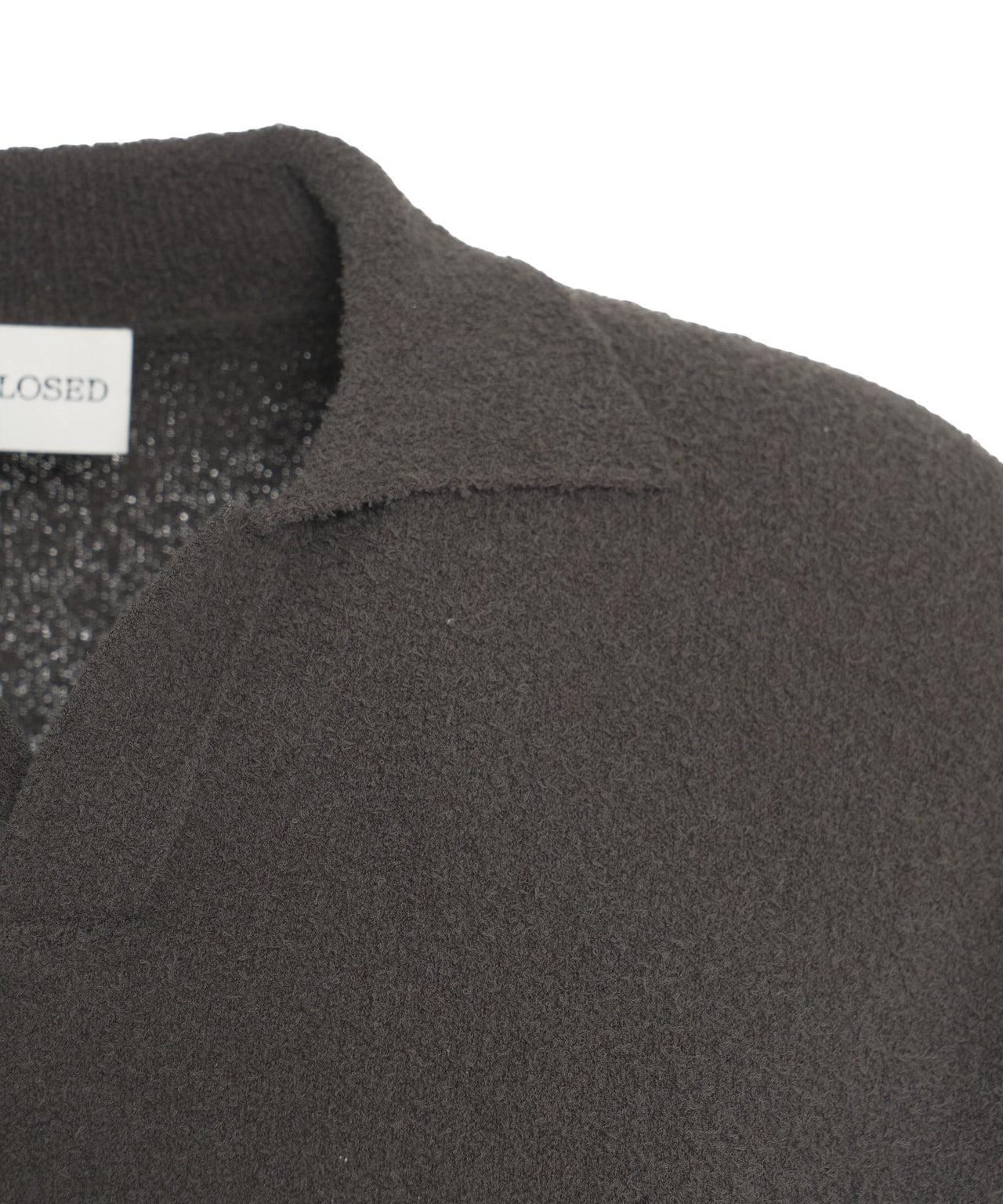 Boucle knit polo shirt Product Image