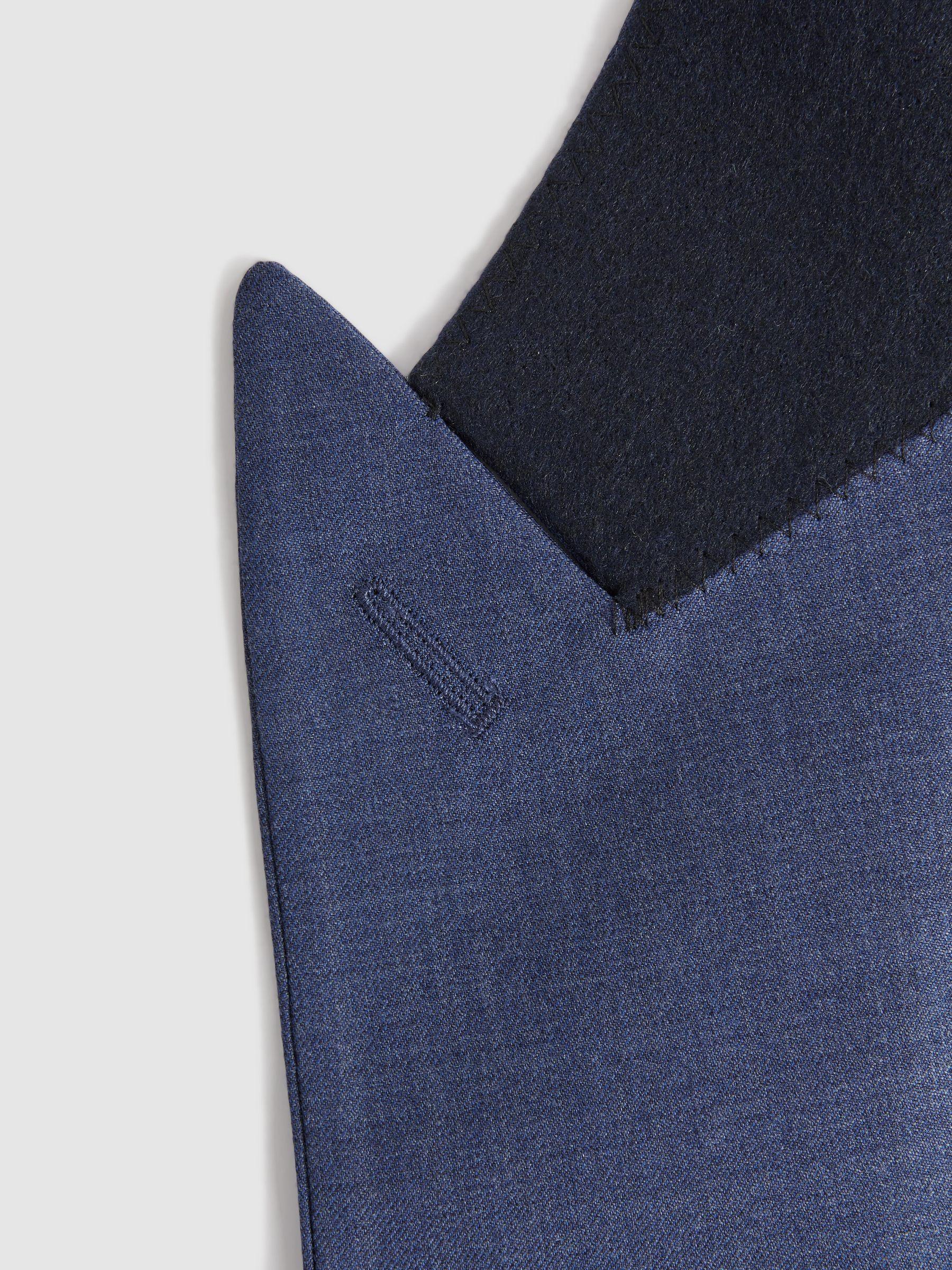 Slim Fit Wool Single Breasted Blazer in Bright Blue Product Image