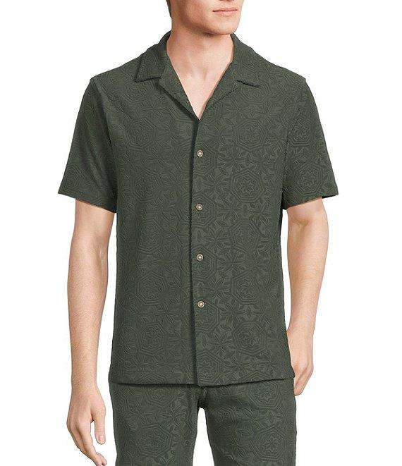 Rowm Short Sleeve Geo Terry Camp Shirt Product Image
