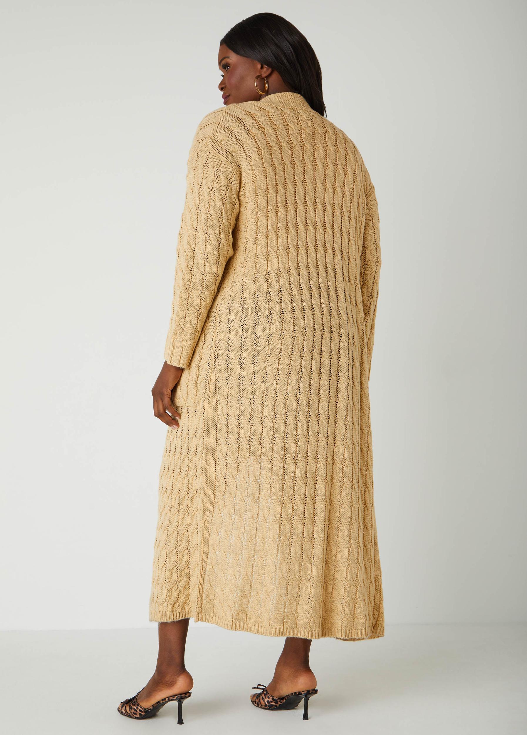 Pocketed Cable Knit Duster Product Image