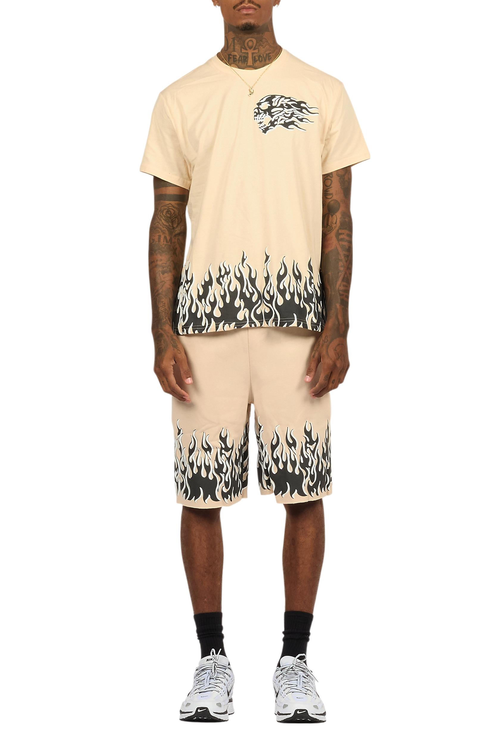 Bubble Beige T-Shirt/Short Set Male Product Image