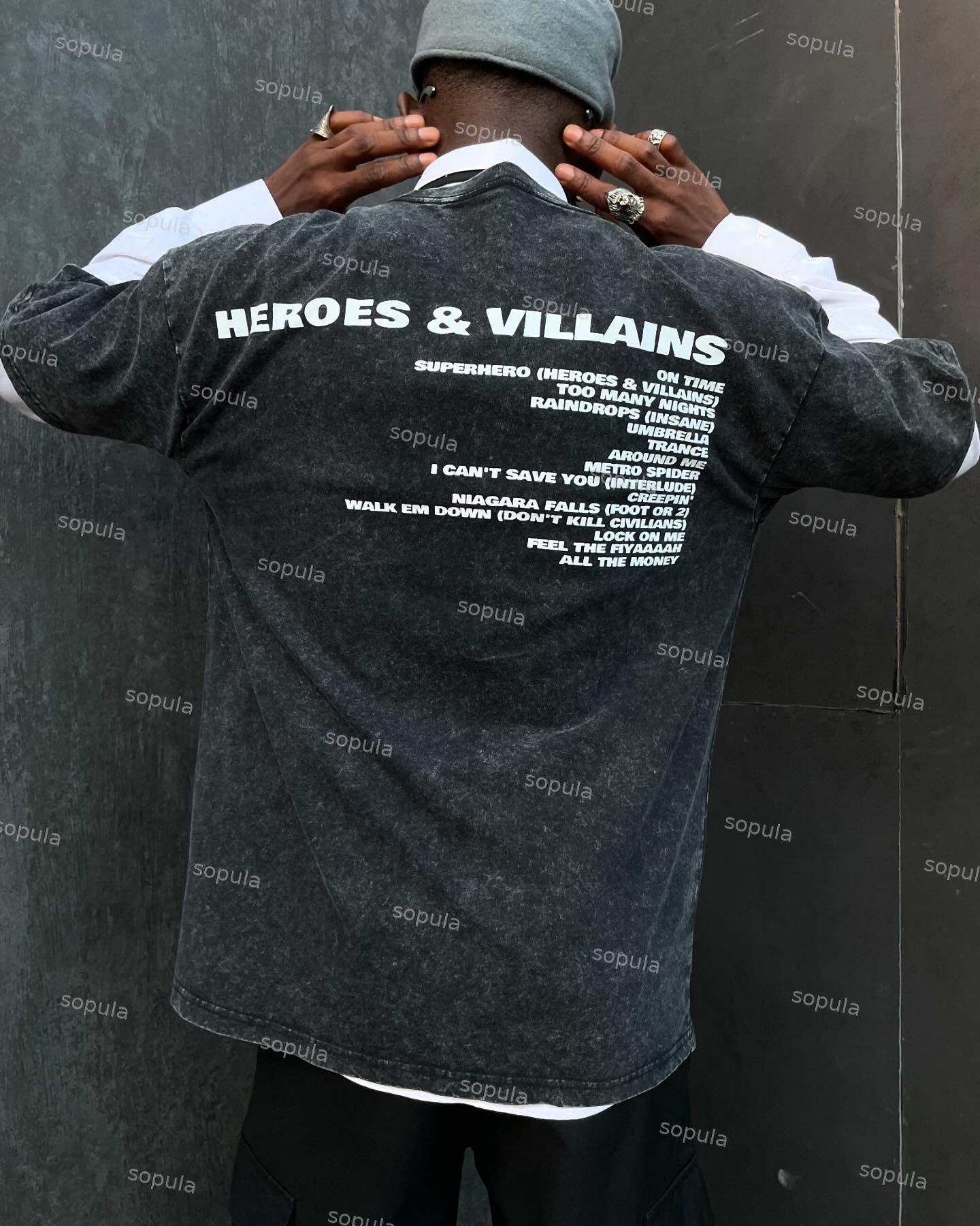 Retro Fashion Heartless Graphic Acid Washed Short Sleeve T-Shirt Product Image