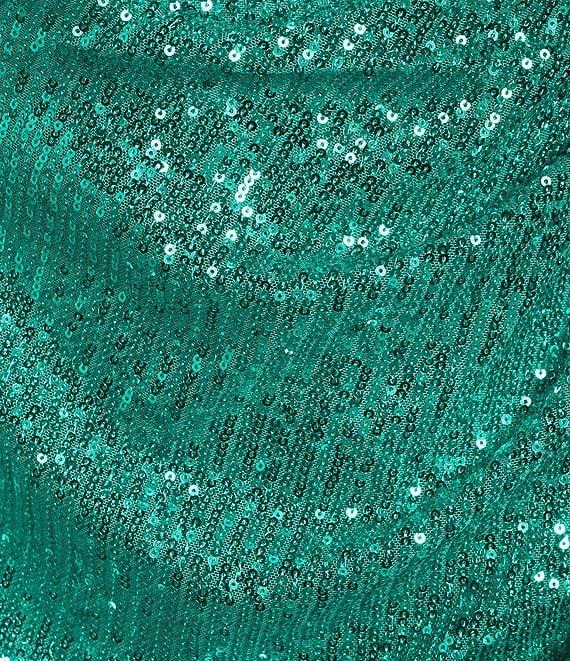 Honey and Rosie Square Neck Pleated Side Sequin Dress Product Image