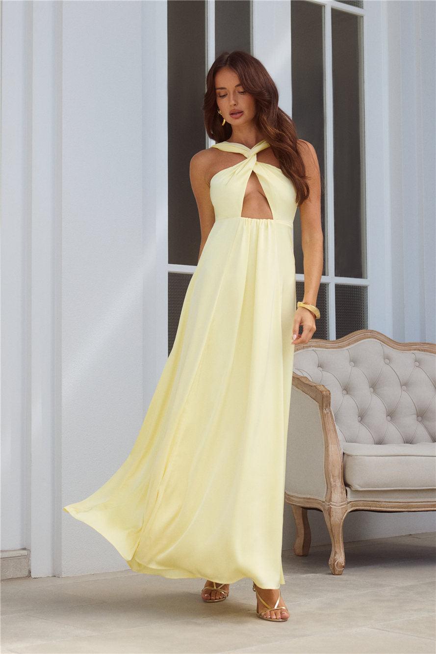 Lavish Lover Midi Dress Yellow Product Image