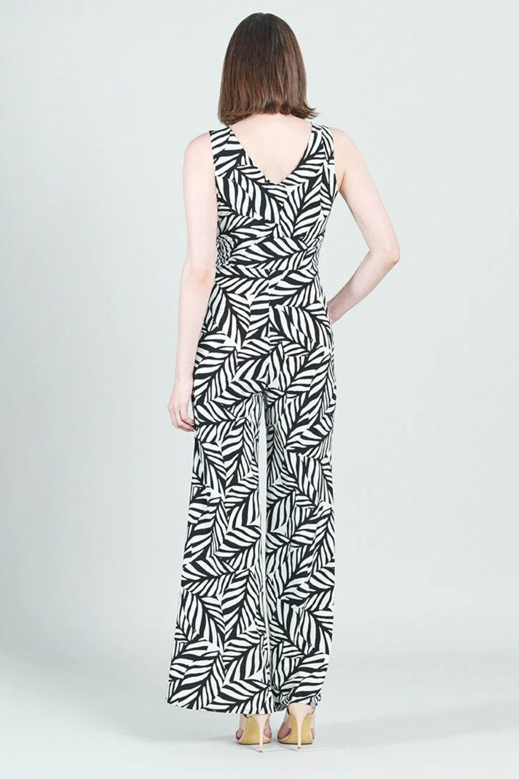 Leaf-Print V-neck Jumpsuit Product Image