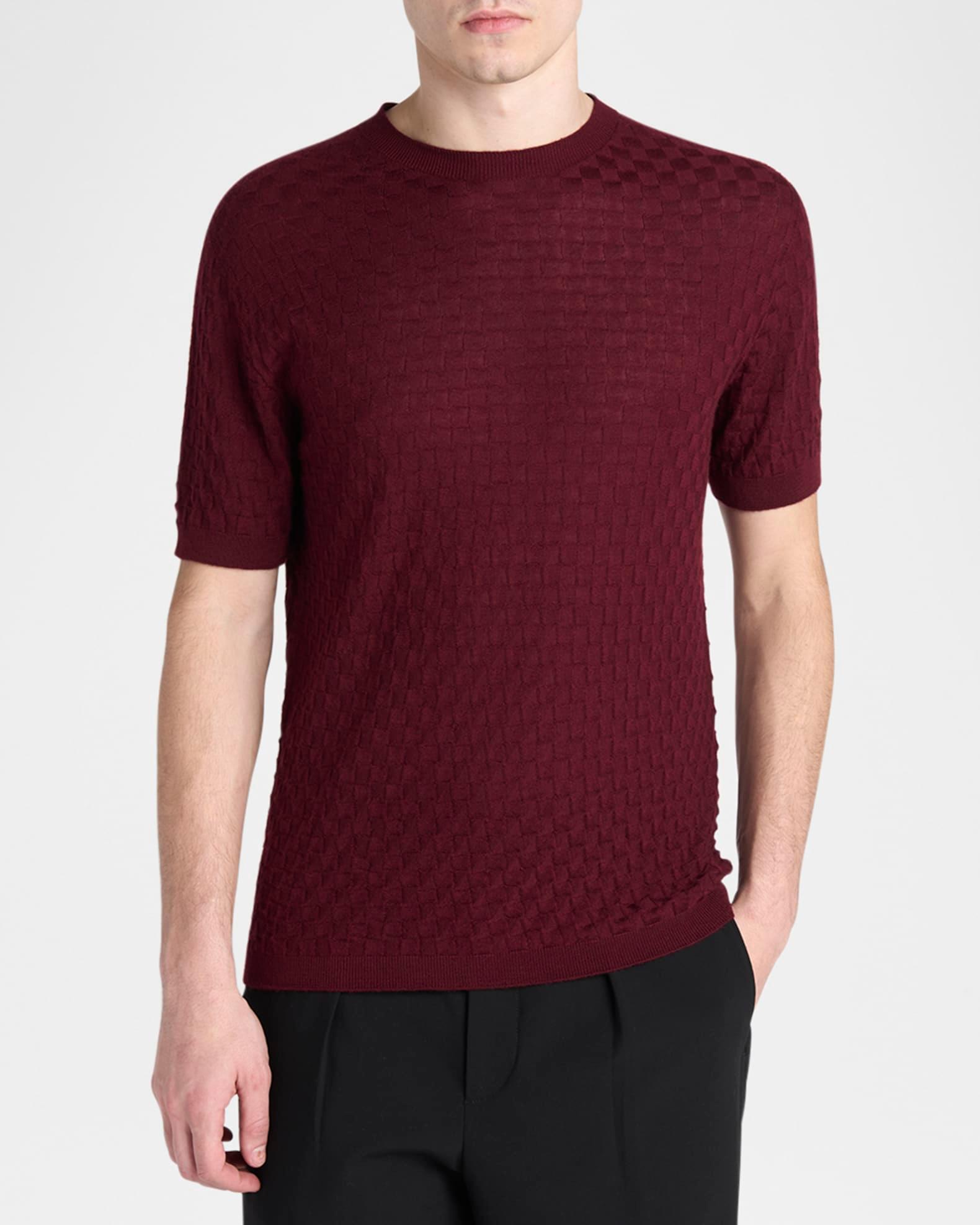 Men's Woven Quadrant Cashmere and Silk Crewneck Sweater Product Image