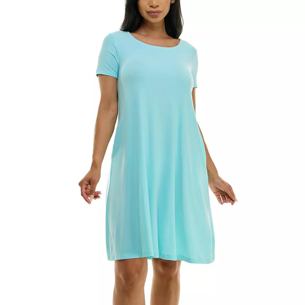 Women's Nina Leonard Lace-Up Back Swing Dress,  Product Image