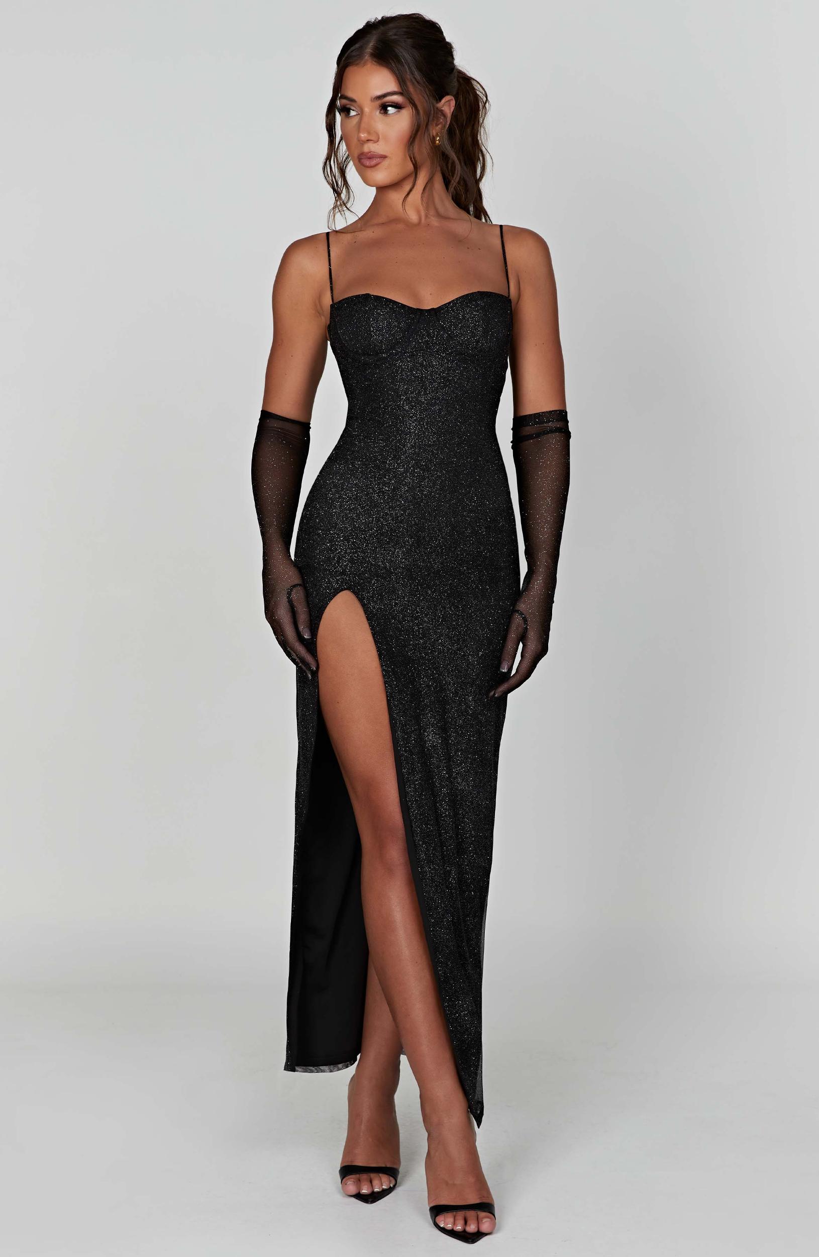 Trixie Maxi Dress - Black Sparkle Product Image