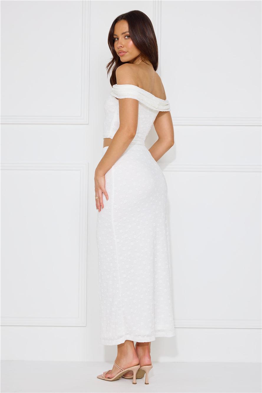 Secret World Off Shoulder Crop Top White Product Image
