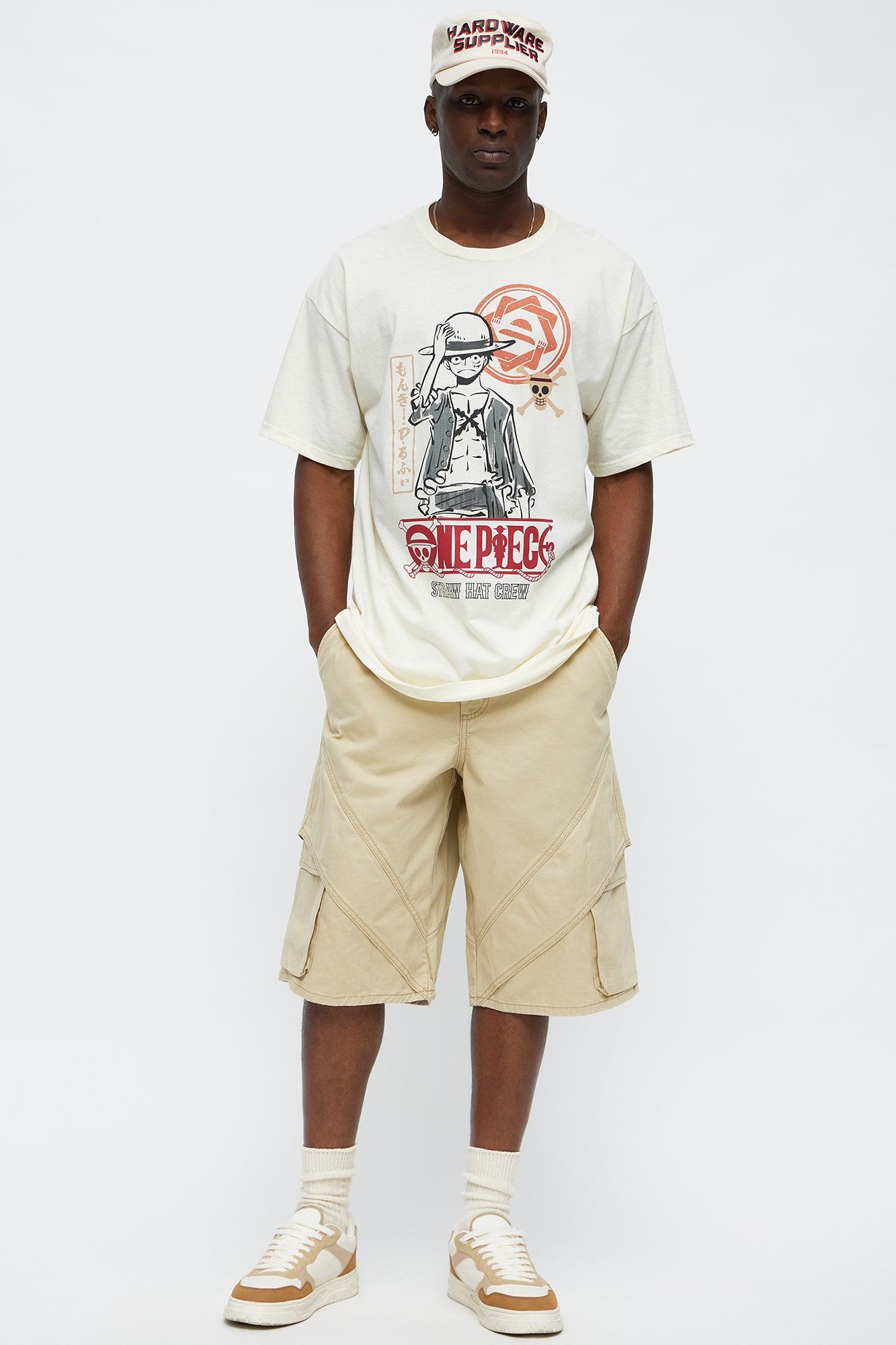 Baggy Hidden Lines Cargo Shorts - Tan Male Product Image