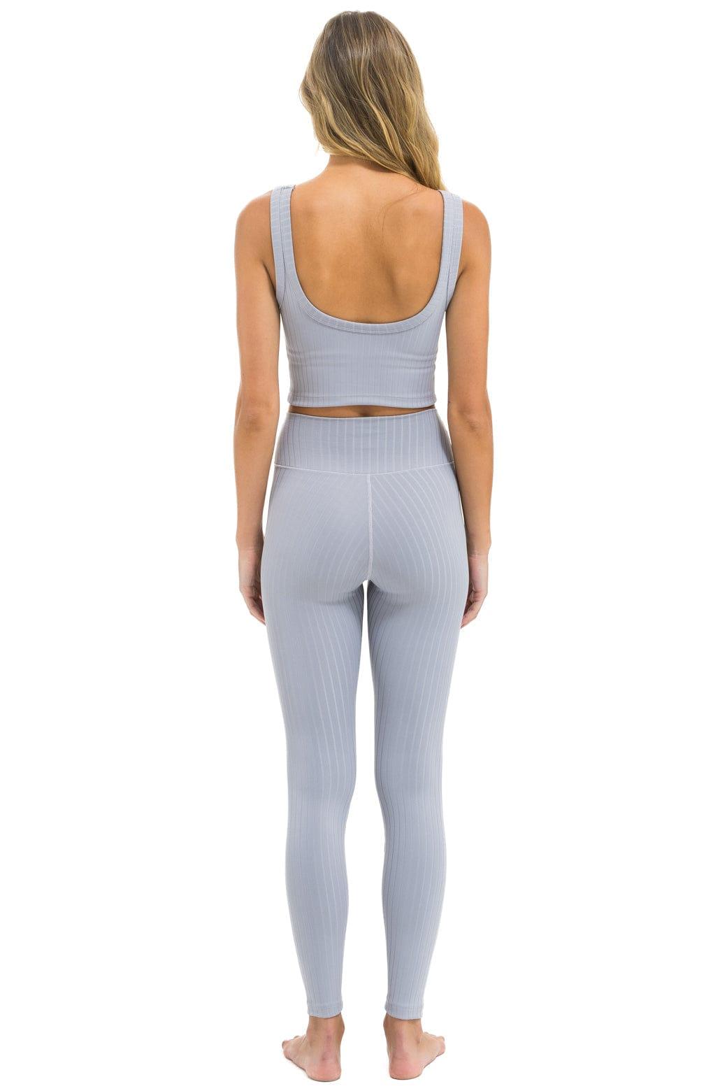 WIDE RIB FULL LENGTH HI-RISE LEGGINGS - LIGHT GREY Female Product Image
