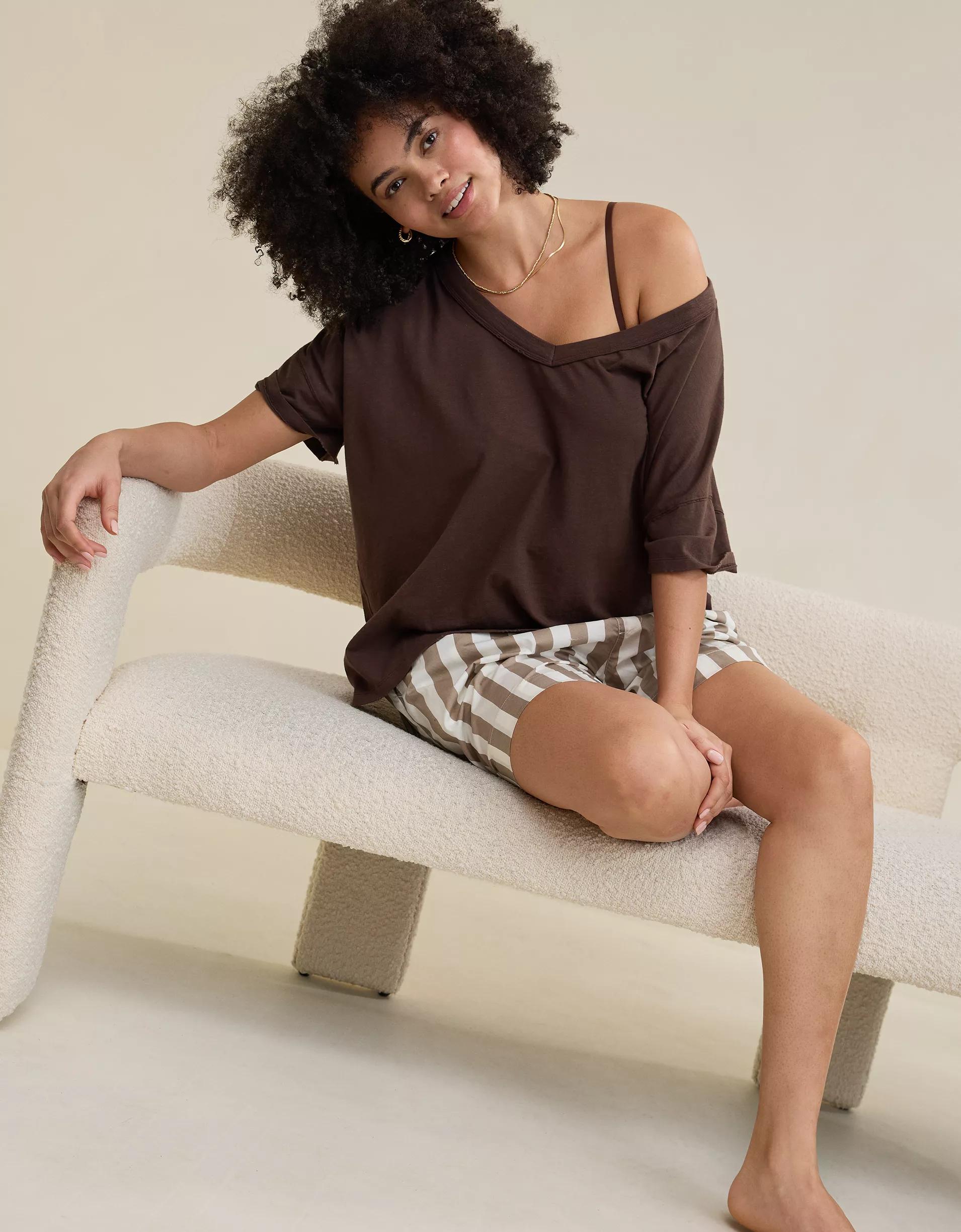 Aerie Oversized V-Neck Boyfriend T-Shirt Product Image