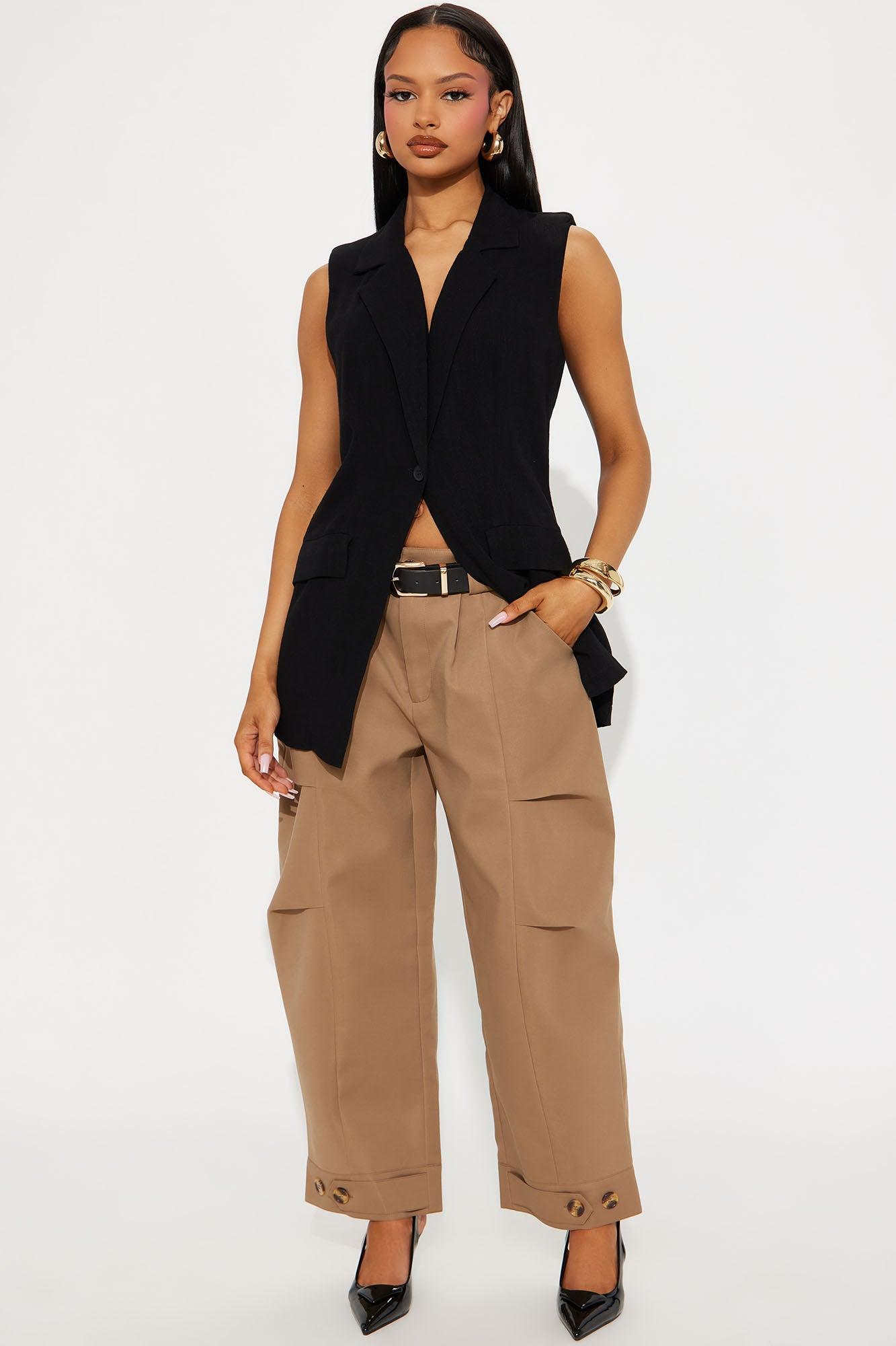 Azani Linen Vest - Black Product Image