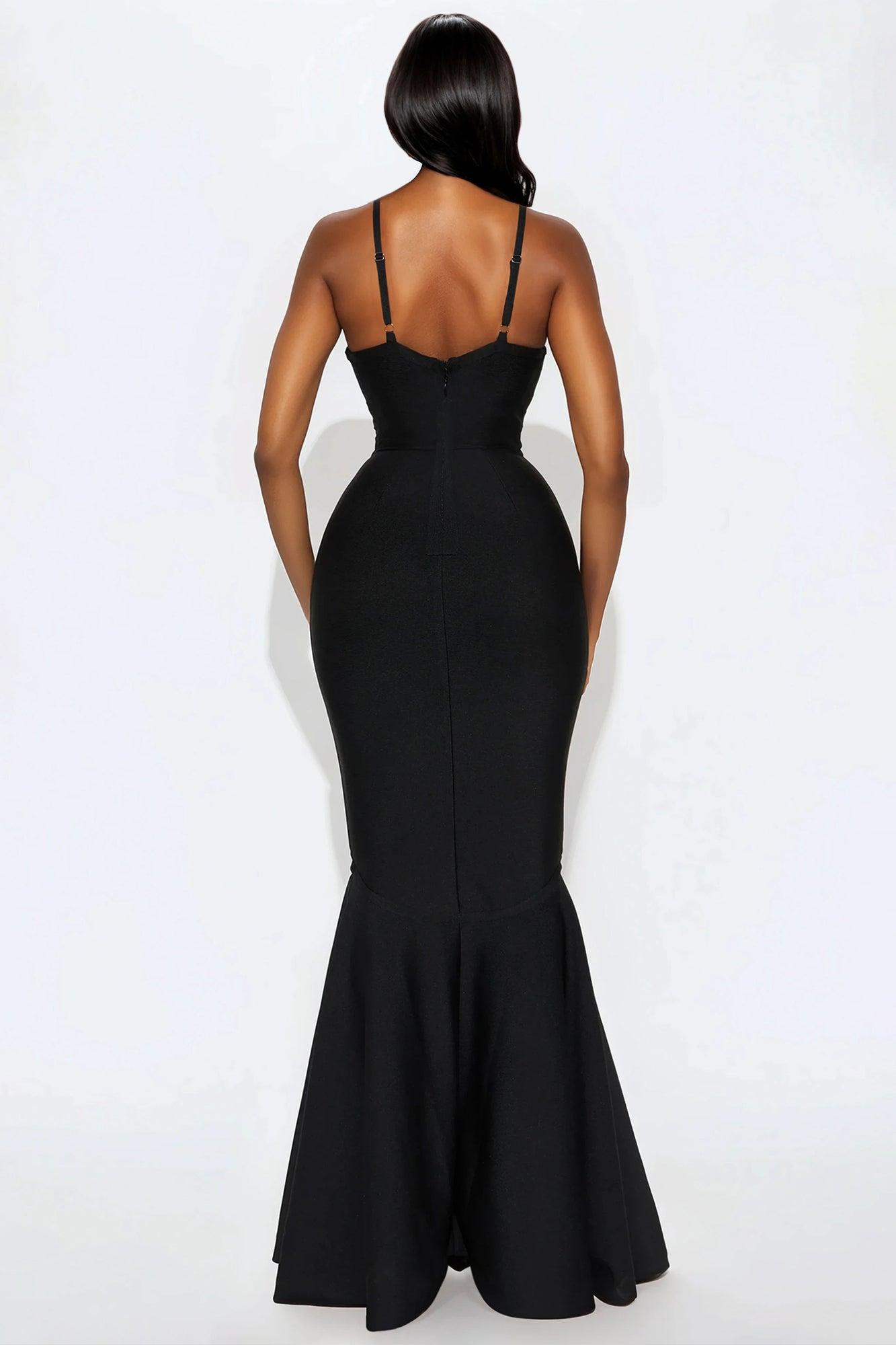 Monique Bandage Mermaid Maxi Dress - Black Product Image