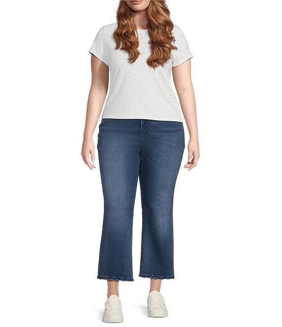 Good American Plus Soft Tech Good Legs Mid Rise Cropped Mini Boot Jeans Product Image