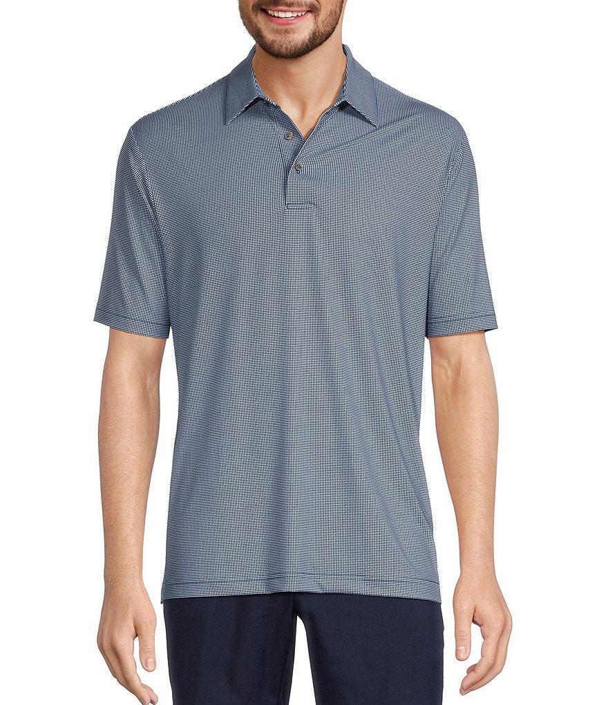 Roundtree & Yorke Performance Gingham Print Polo Shirt Product Image