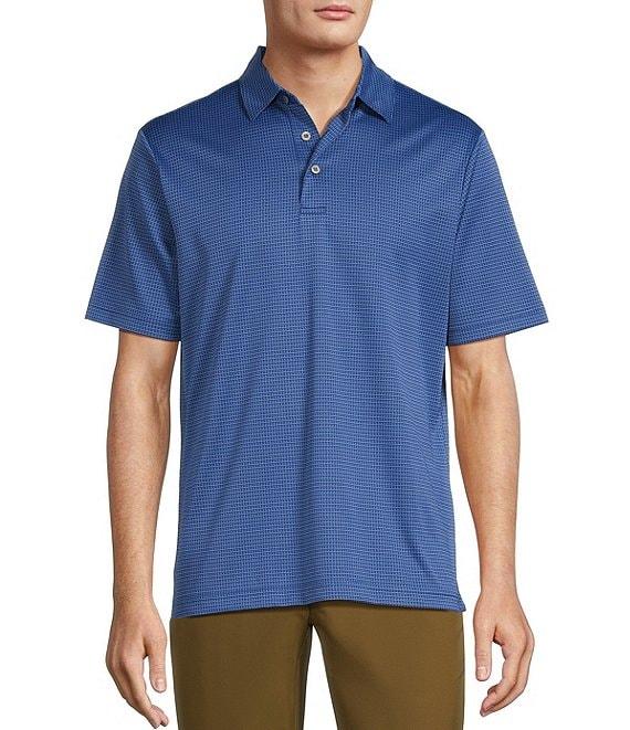 Roundtree & Yorke Performance The Fairway Short Sleeve Grid Jacquard Polo Shirt Product Image