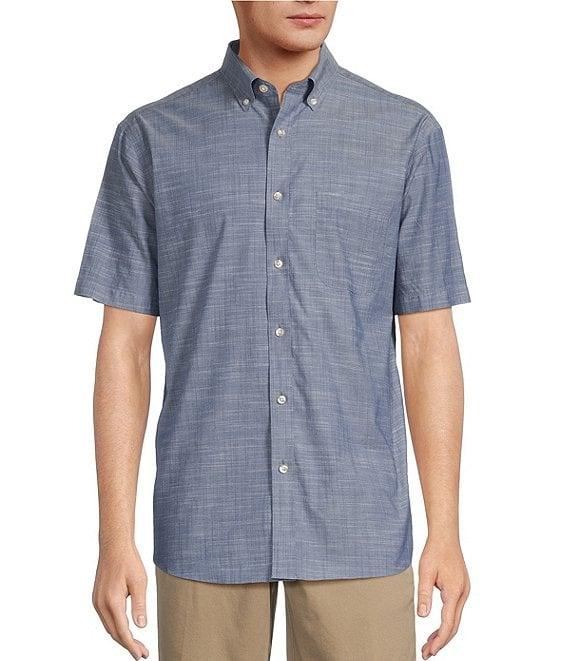 Gold Label Roundtree & Yorke Big & Tall Full-Fit Non-Iron Button Down Collar Short Sleeve Sport Shirt Product Image