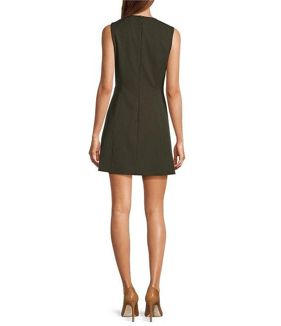 Antonio Melani Loretta Round Neck Sleeveless Button Front A-Line Dress Product Image