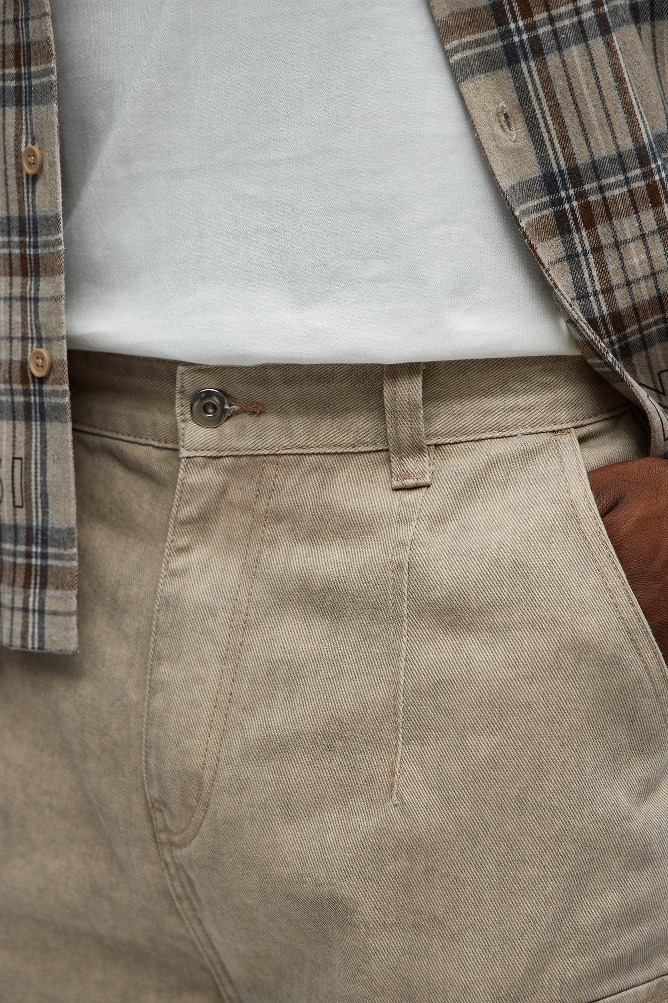 Long Cargo Relaxed Shorts - Khaki Male Product Image