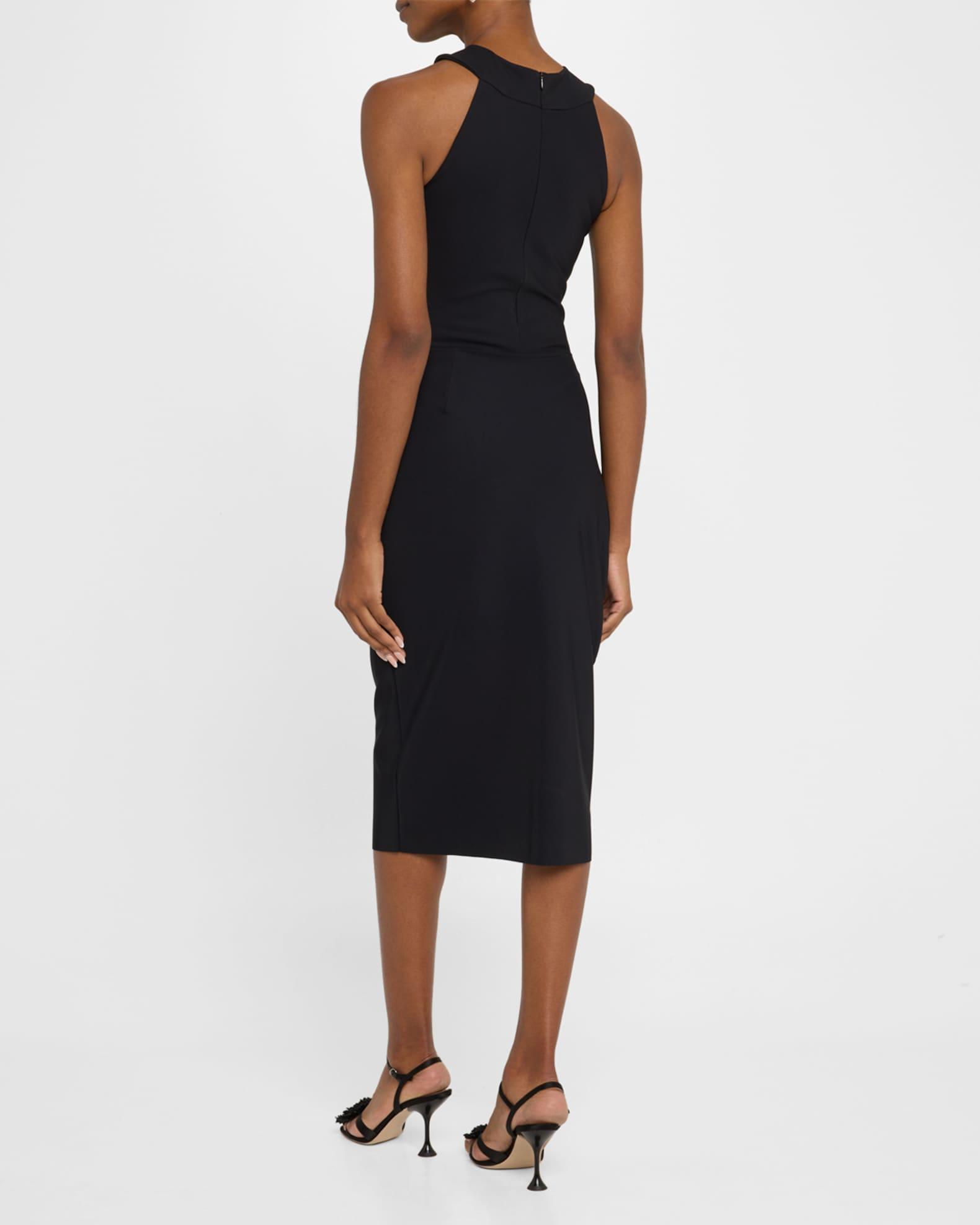 Bodycon Flower-Embellished Halter Midi Dress Product Image