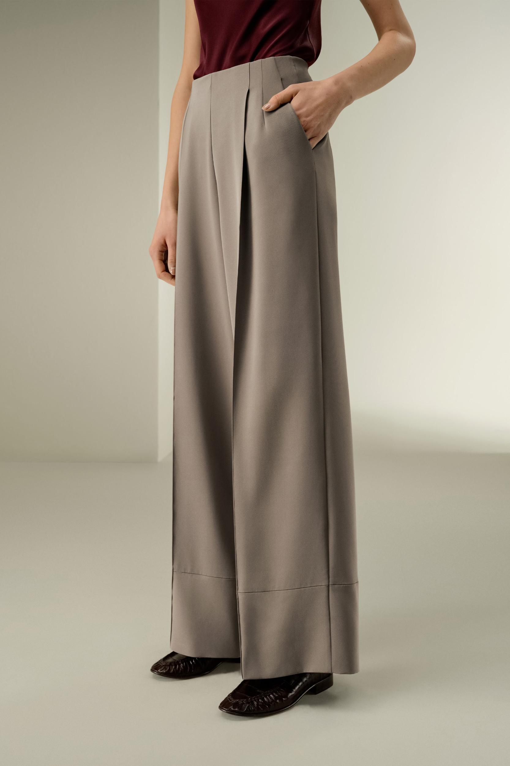 Stretch Silk Wide-Leg Pants Product Image