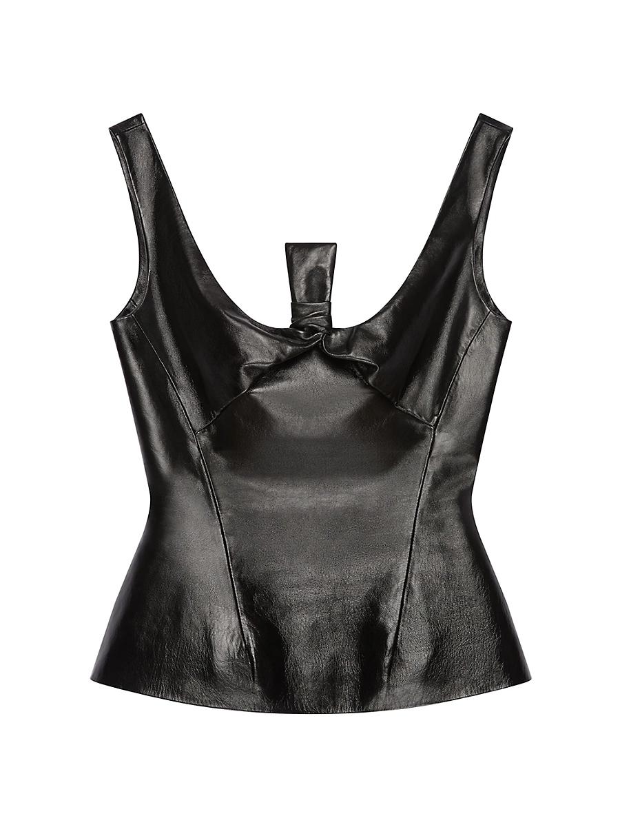 Womens Peplum Top in Leather Product Image