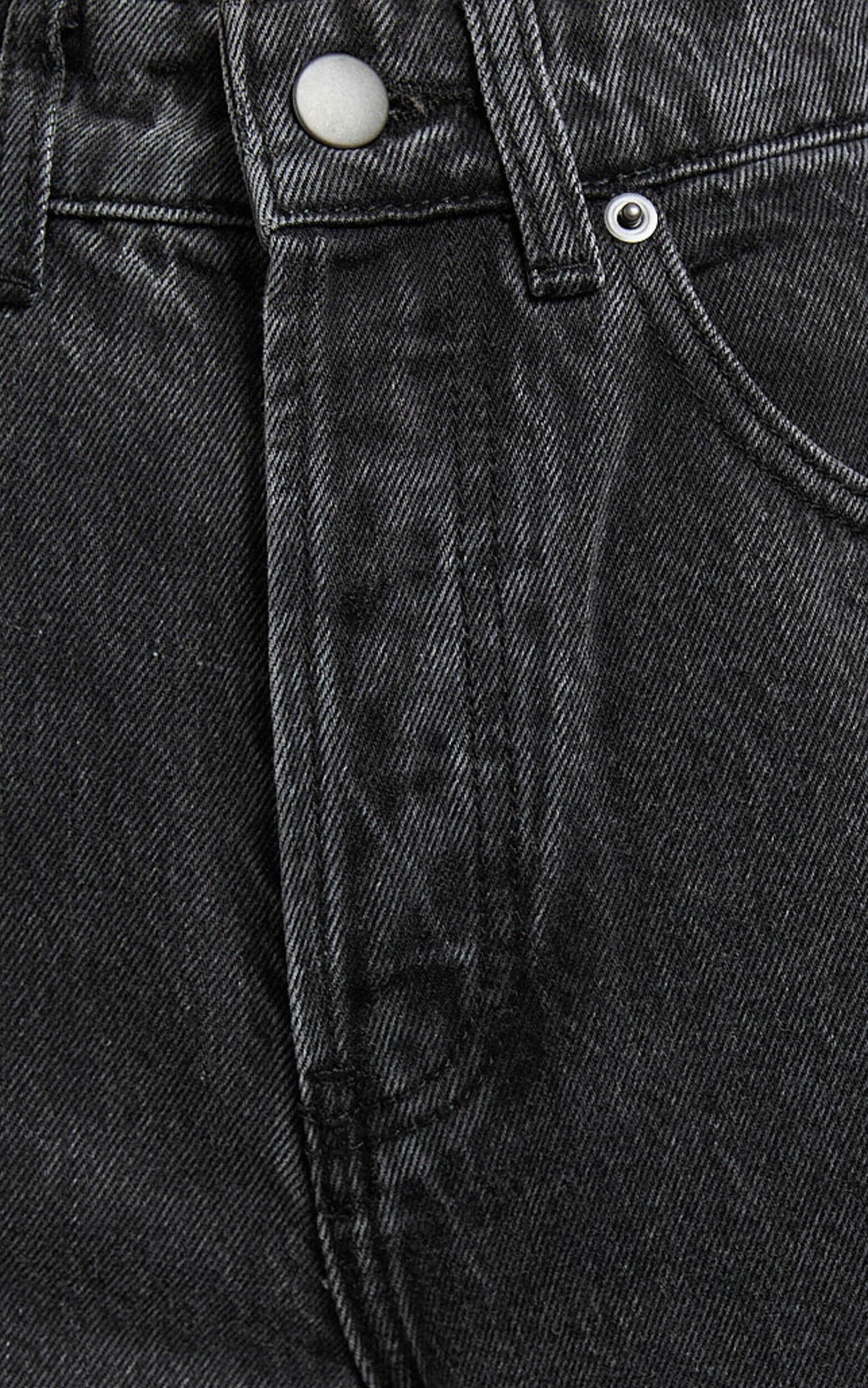 Wilkins Jeans - High Waisted Straight Leg Cropped Hem Jeans in Washed Black Product Image