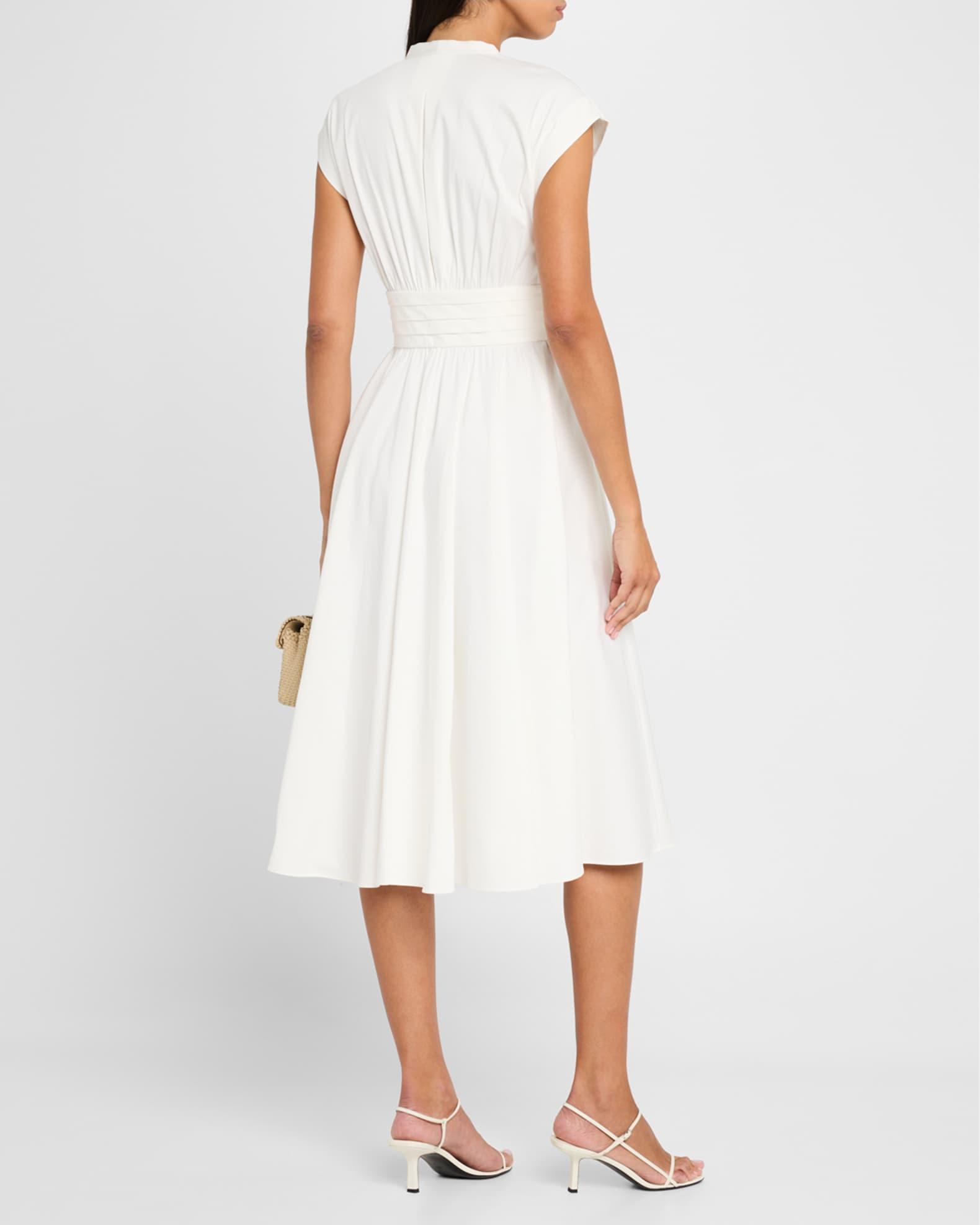 Kiernan Ruched Cap-Sleeve Midi Dress Product Image