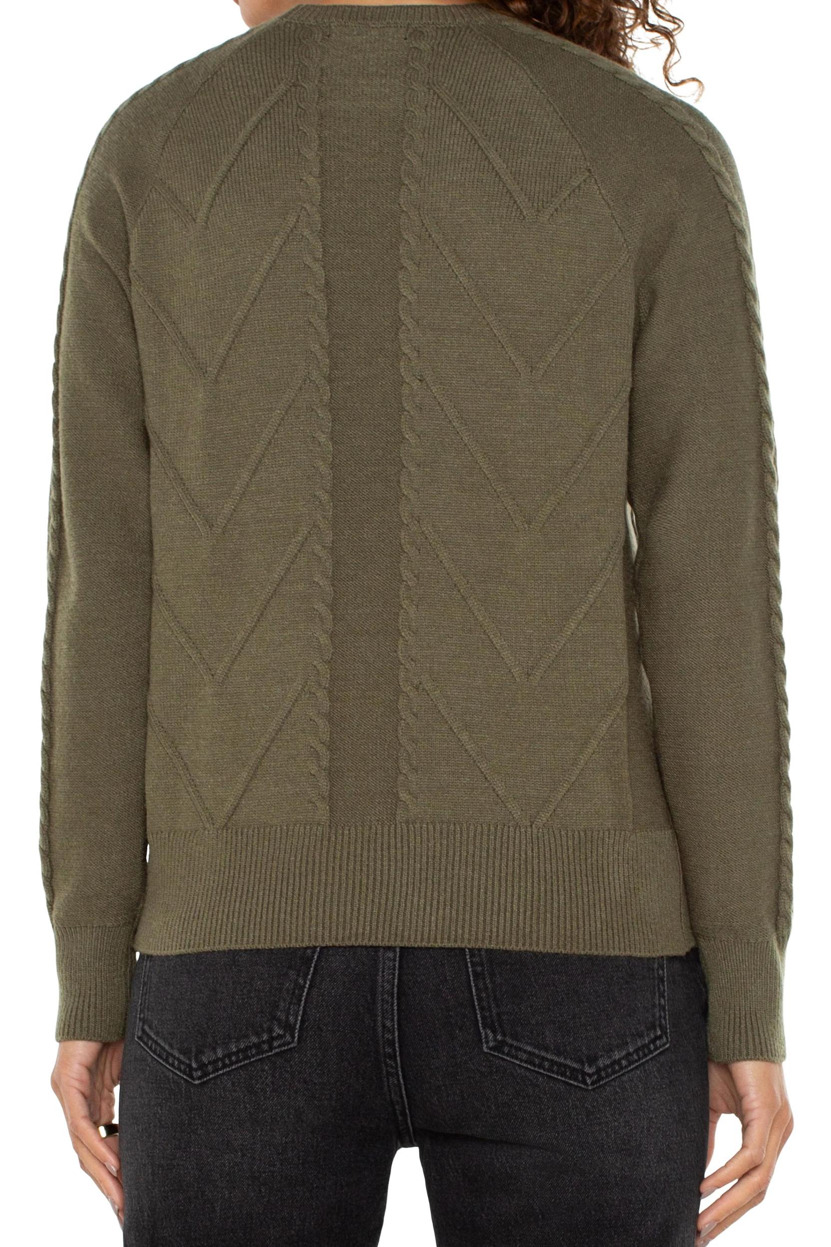 Long Sleeve Crew Neck Raglan Sweater Product Image