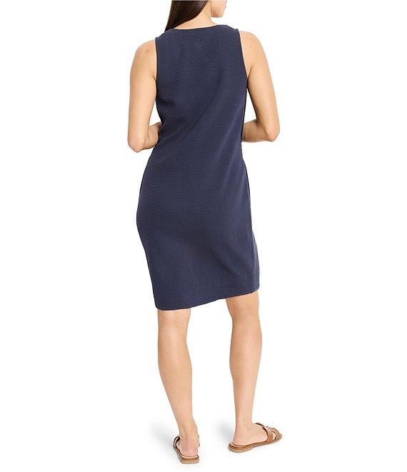 NIC + ZOE Textured Knit V-Neck Sleeveless Button Side Dress Product Image