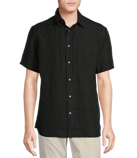 Cremieux Blue Label Solid Linen Short Sleeve Woven Shirt Product Image