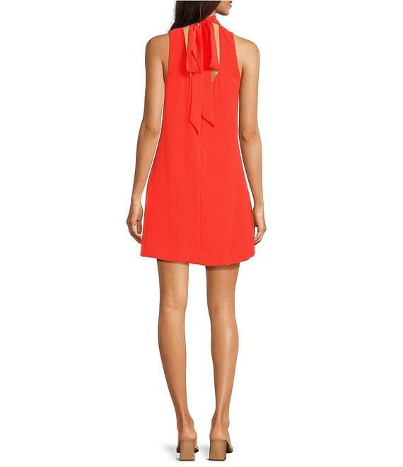 Alex Marie Chiara Stretch Crepe Mock Neck Sleeveless Dress Product Image