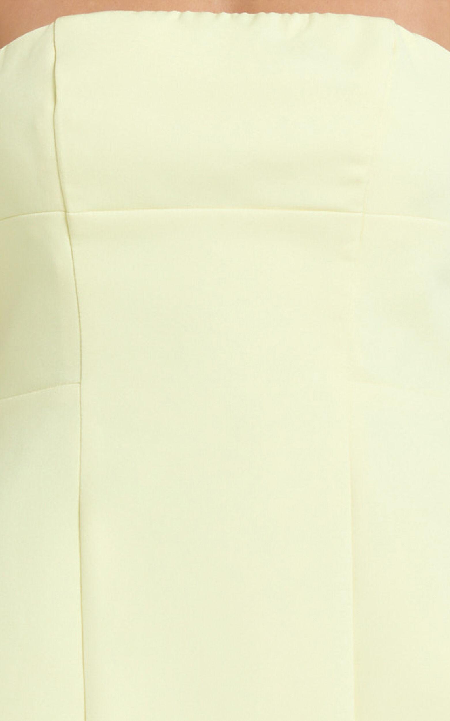 Catharine Mini Dress - Strapless A Line Dress in Lemon Product Image