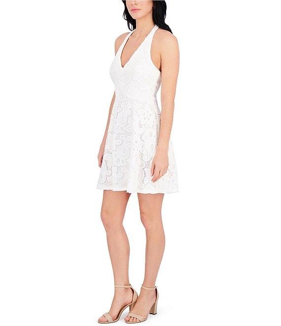 SIENA Lace V-Neck Sleeveless A-Line Mini Dress Product Image
