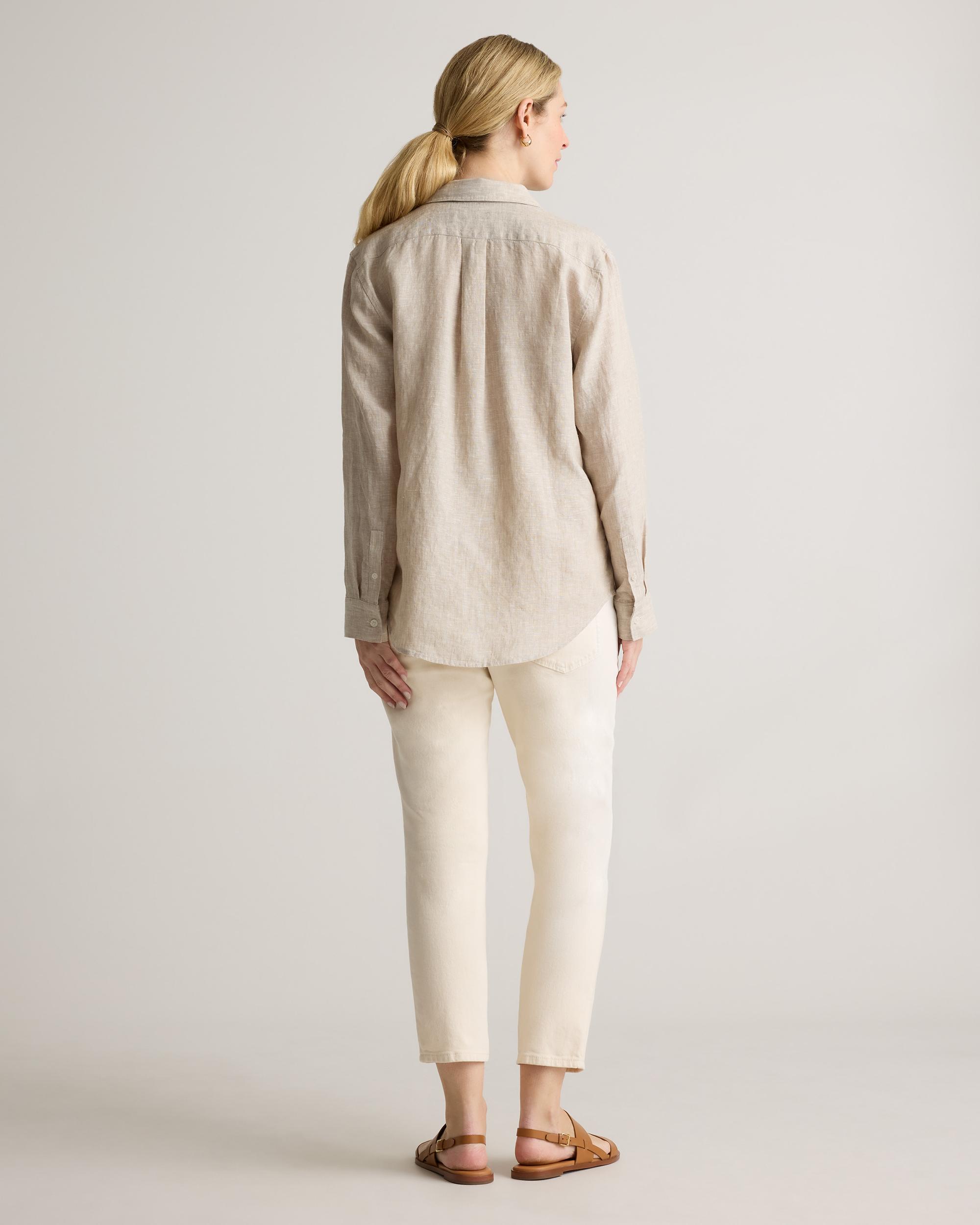 Quince | Women's 100% European Linen Maternity Long Sleeve Shirt Product Image