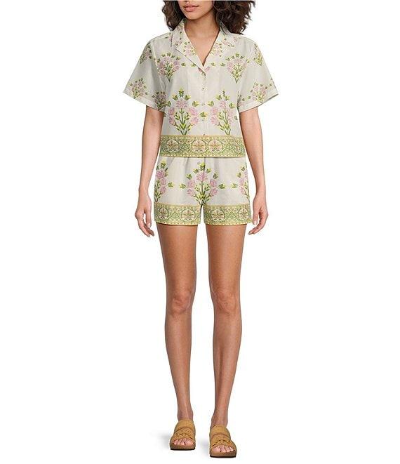 A Loves A Woven Floral Print High Rise Pull-On Coordinating Shorts Product Image